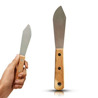 Espatula de Canto Raspador Passador de Massa em Aço Inox Com Cabo de Madeira Compel em Oferta na Shopee