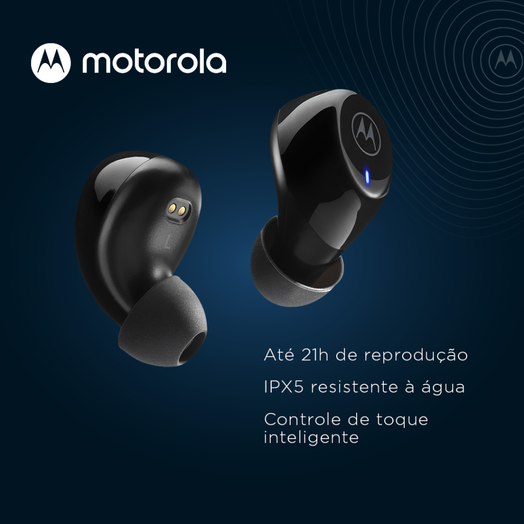 Detalhes do Fone De Ouvido sem fio Motorola Moto Buds 105 Bluetooth