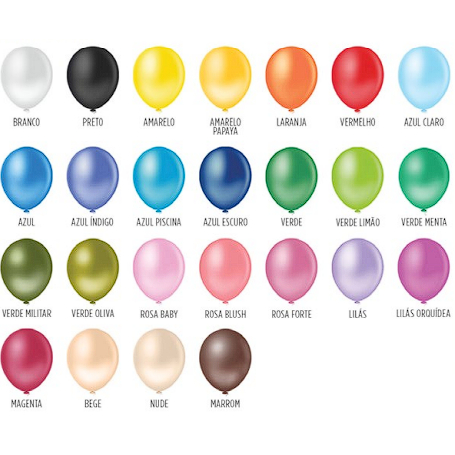 Balão/bexiga/bola redondo liso Nº16 (selecionar cores) c/12 unidades - Pic Pic em Oferta na Shopee