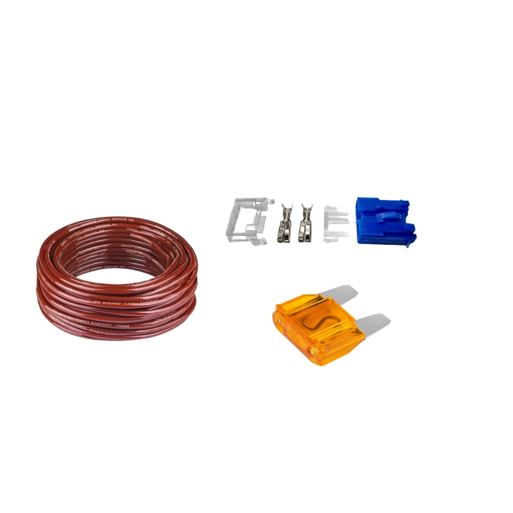 Kit Instalação Som Automotivo Cabo 10mm Porta Fusivel 40 Amp