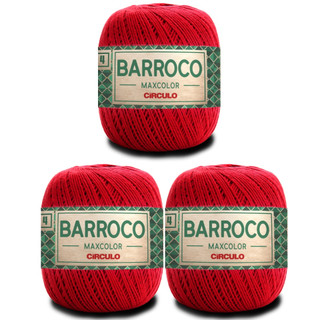 Kit de 3 Barbantes Barroco MaxColor Fio n° 4 Novelo com 338 Metros Circulo Crochê, Amigurumi, Tricô e Artesanato