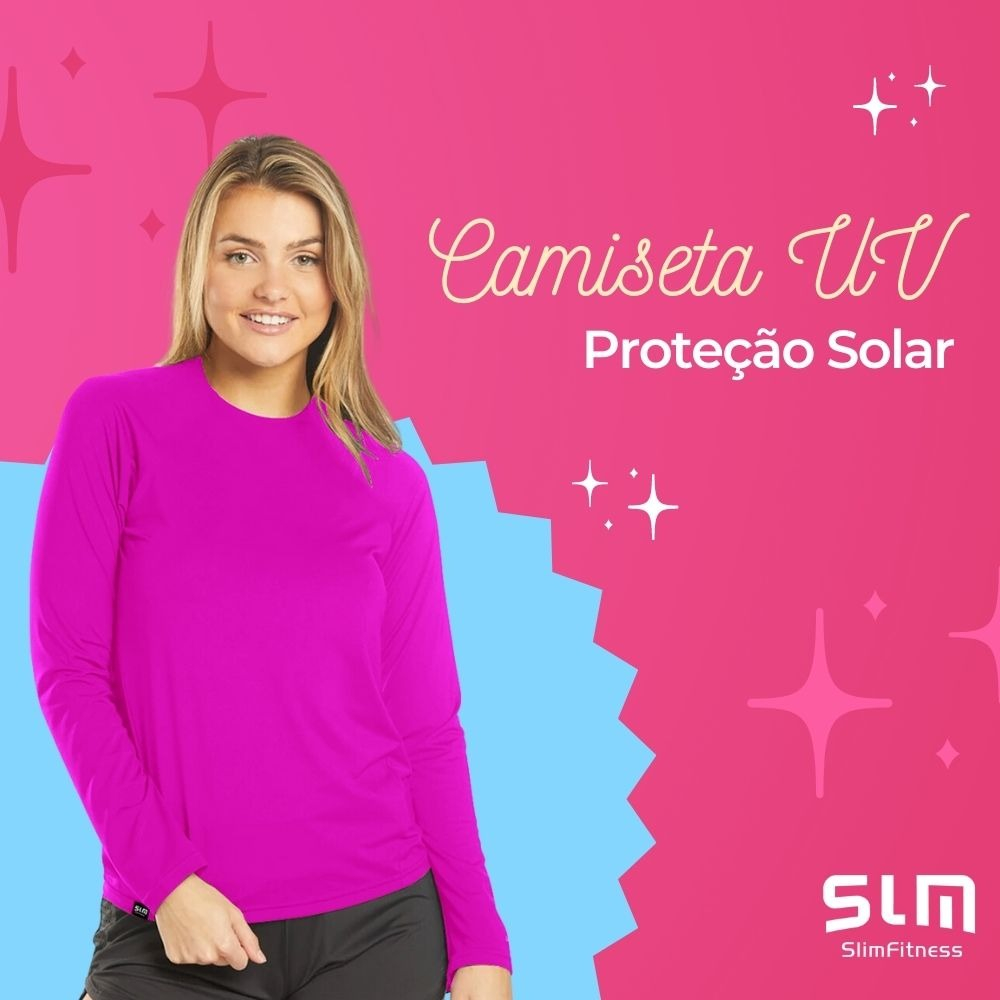 Camiseta Feminina Proteção Solar Uv Fator 50+ Slim Fitness