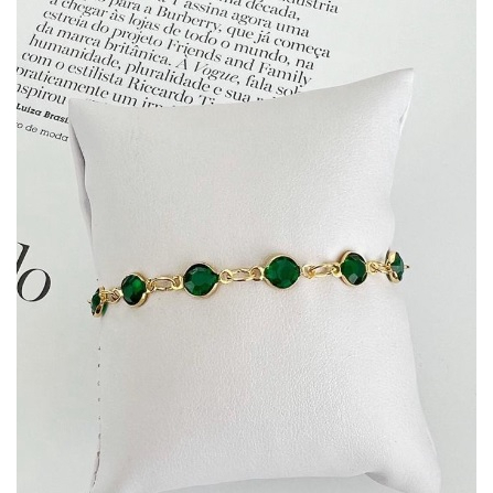 Pulseira Feminina Verde Esmeralda Dourada Casamento em Oferta na Shopee