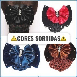 Presilha Laço Redinha Para Cabelo Coque