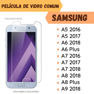 Película de Vidro Samsung A5 2016/ A5 2017/ A6 2018/ A6 Plus/ A7 2016/ A7 2017/ A7 2018/ A8 2018/ A8 Plus/ A9 2018 Protetor de Tela.