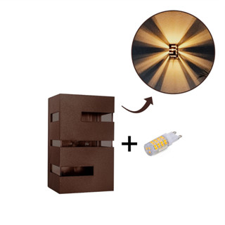 3 Arandela Marrom de Parede + 3 Lâmpada Led 5w Soquete G9