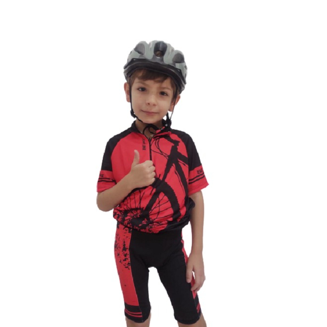 Conjunto de Ciclismo Infantil camisa e bermuda roupa de bike crianças