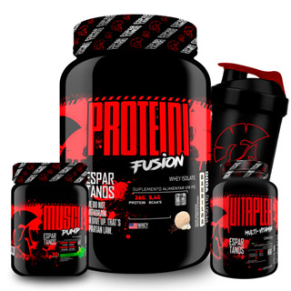 Kit Whey Fusion + Pré Treino + Multivitamínico + Shaker
