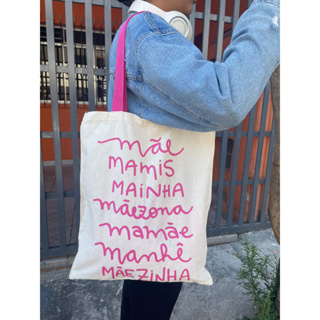 Ecobag mãe sacola ecológica,escola,faculdade, curso,personalizado,brinde,praia,moda,brinde,presente,trabalho,bolsa em Oferta na Shopee