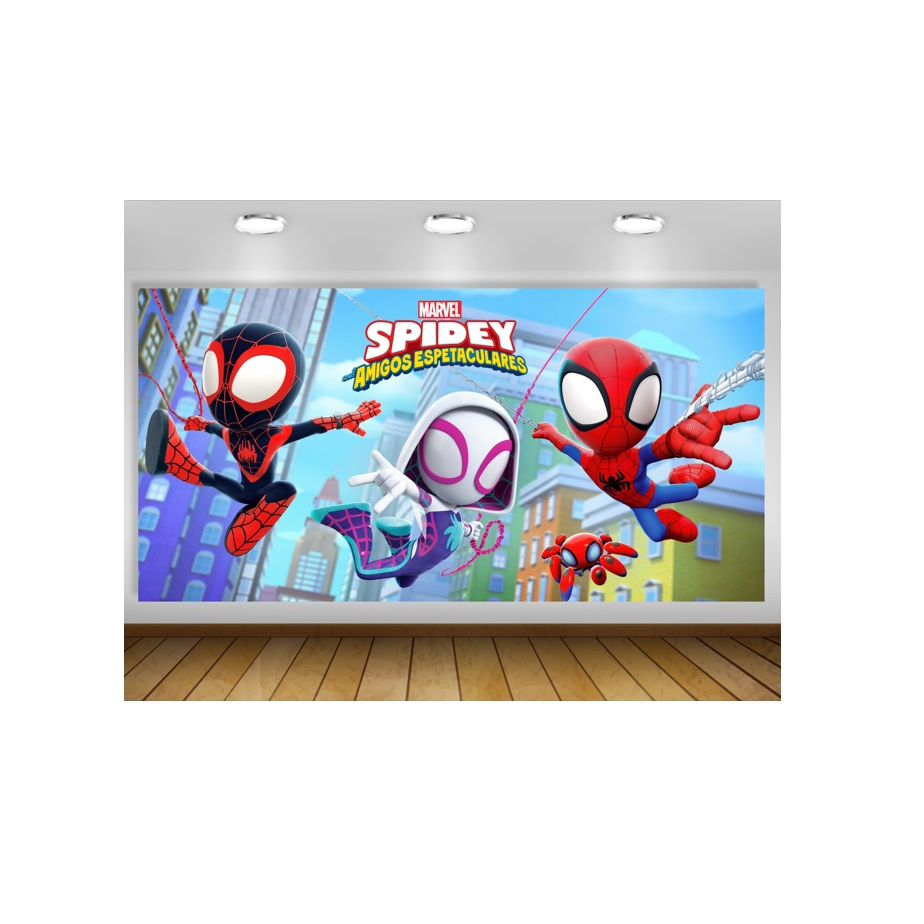 Painel de festa spidey e seus amigos espetaculares Decoração Super Heróis Os Vingadores Avengers spiderman liga