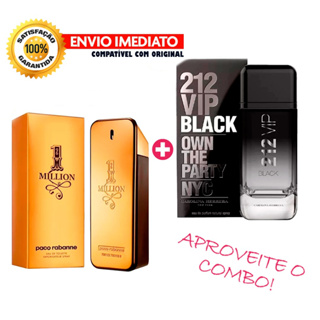 Kit c/ 02 Perfumes Masculino Importado 1 Million e 212 Black 100ml Promoção