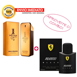 Kit 2 Perfumes Masculino 1 Million e Ferrari Black 100ml Promoção