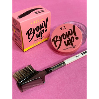 Kit Brow Up Gel Vizzela + Pente Escova Para Sobrancelhas Fix Lamination