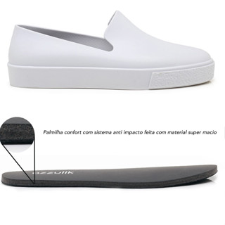 Tênis Feminino Slip On Feminino Injetado Em Pvc Barato Varias Cores Com Palmilha Confort
