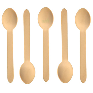 Colher Refeição Descartável De Madeira 100 Unidades em Oferta na Shopee