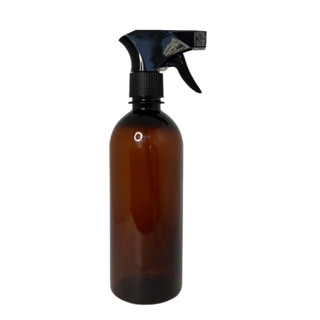 05 frasco pet âmbar cilíndrico foguete com válvula spray gatilho 500ml r.28/410