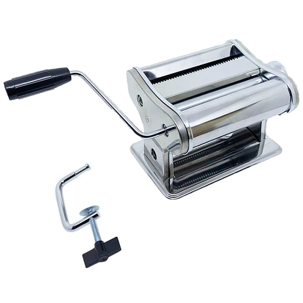 Máquina Macarrão 3 Massas Caseiras Manual Espaguete Cilindro Inox Lasanha Fettuccine Utensilio Casa Cozinha