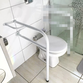 Apoio Lateral Vaso Sanitário Com Pé Para Idosos Deficientes Aço Reforçado Kit Instalação