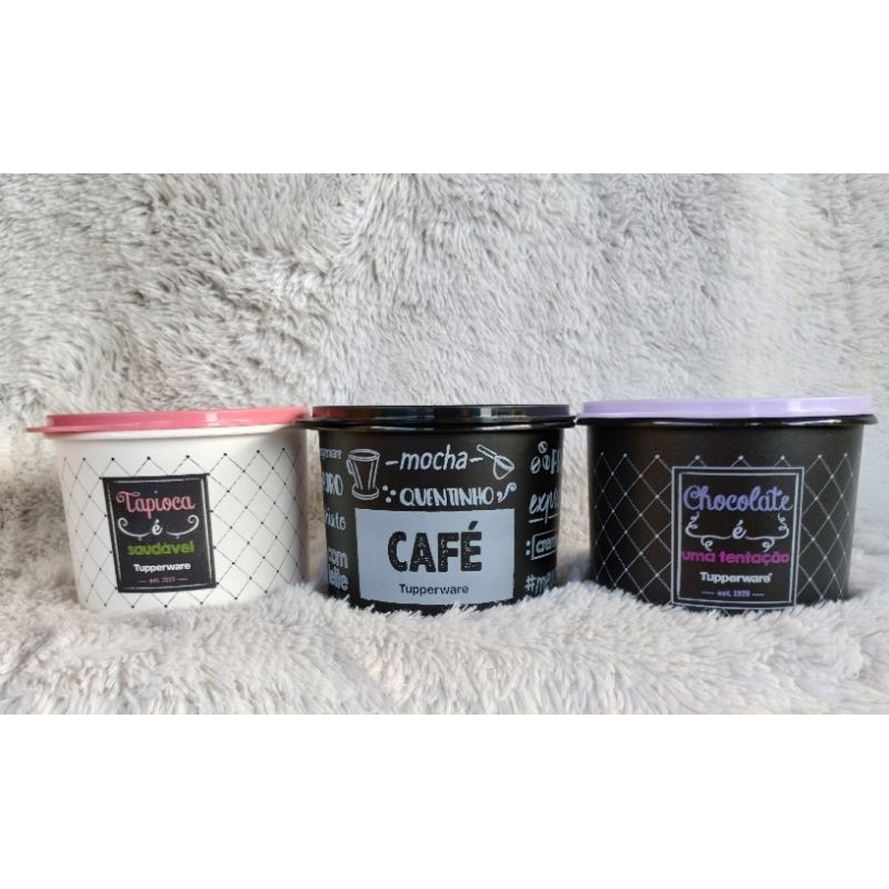 Pote Mantimentos Redondo Tupperware Café / Cuzcuz / Tapioca / Chocolate 1,7L