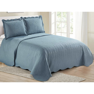 Colcha Matelasse Casal Damask Cores 3pçs Camesa 220x240cm Cobre Leito