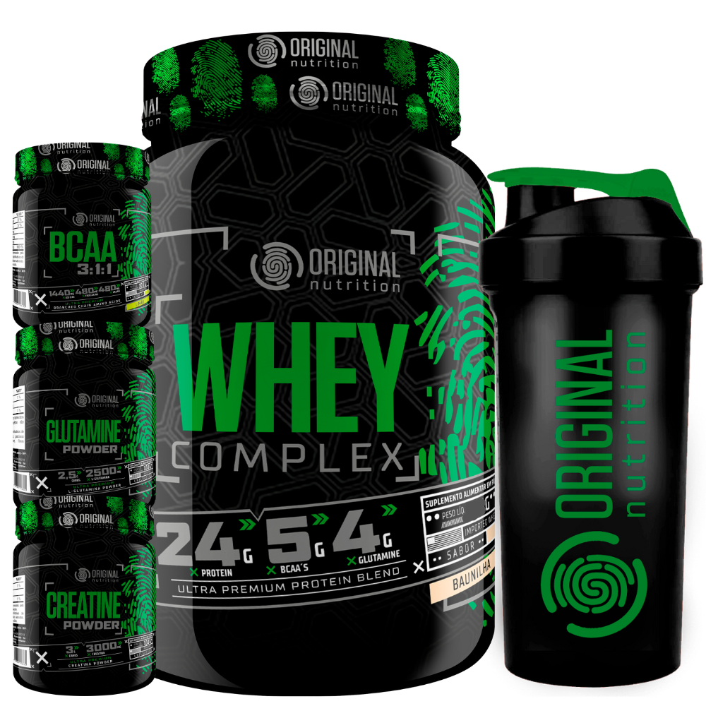 Kit Whey Complex + Bcaa + Glutamina + Creatina + Shaker - ON Original Nutrition - Direto da Fábrica