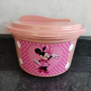 Saleiro de plástico rosa adesivado Minnie