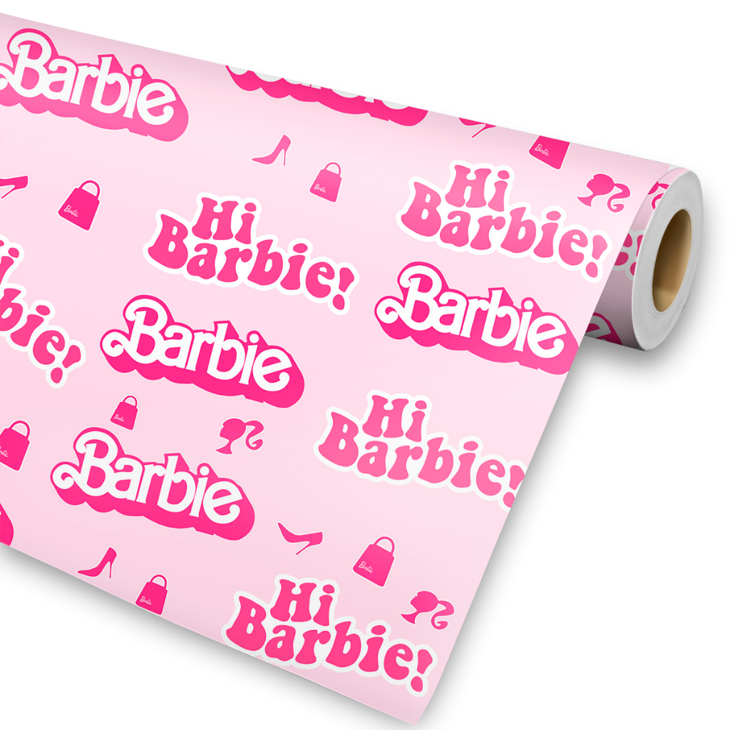 Papel De Parede Adesivo Da Barbie Hi Barbie Tons de Rosa