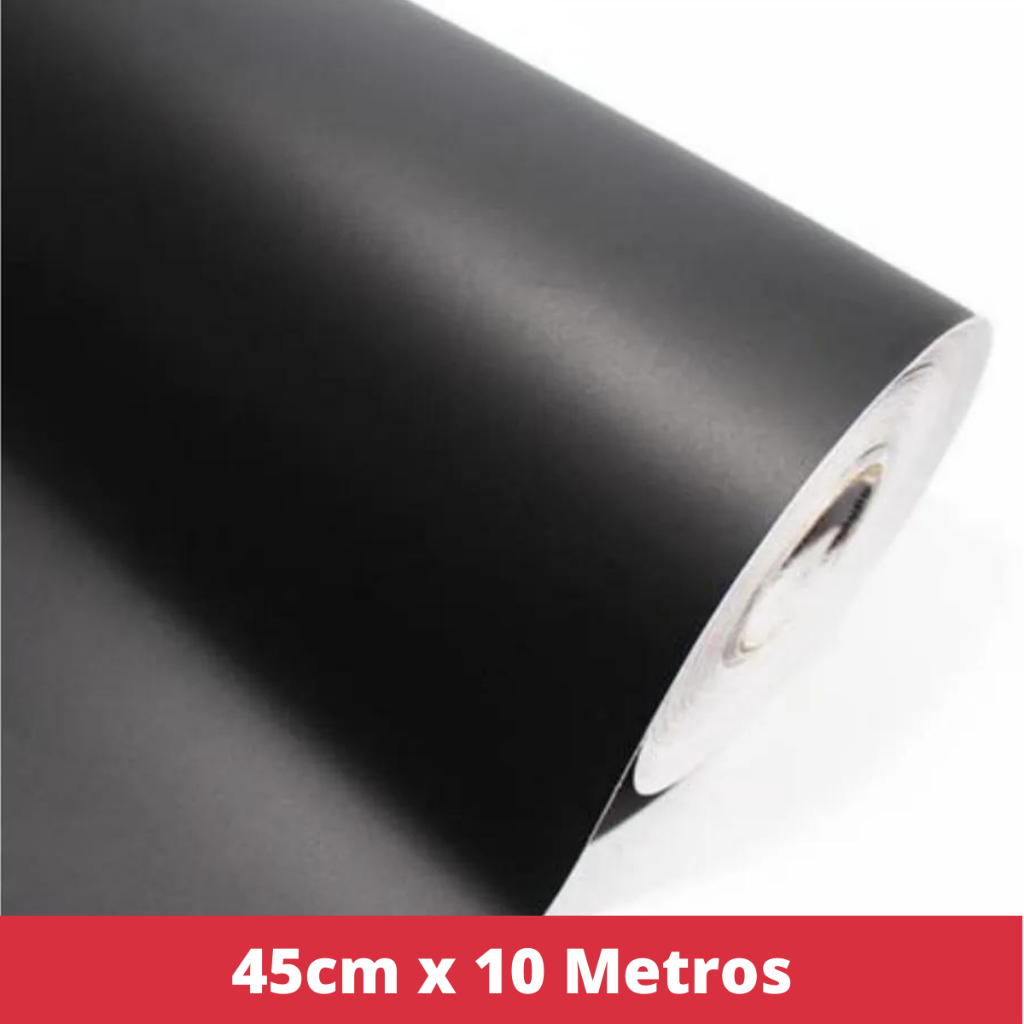 Papel Adesivo Preto Fosco 10 Metros Lavável Papel De Parede Autocolante Autoadesivo