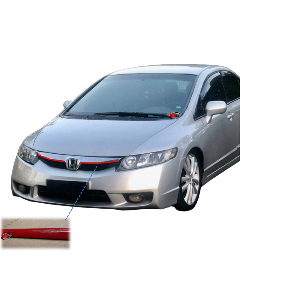 Aplique filete Friso Grade Honda Civic 2008/2011 Detalhe Sport