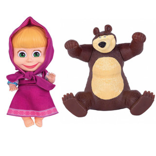 Kit Boneca Masha e Urso em Vinil 18 cm Originais Cotiplas