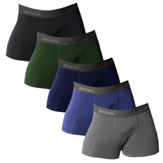 Kit 5 Cuecas Box Boxer Microfibra Lycra Adultas
