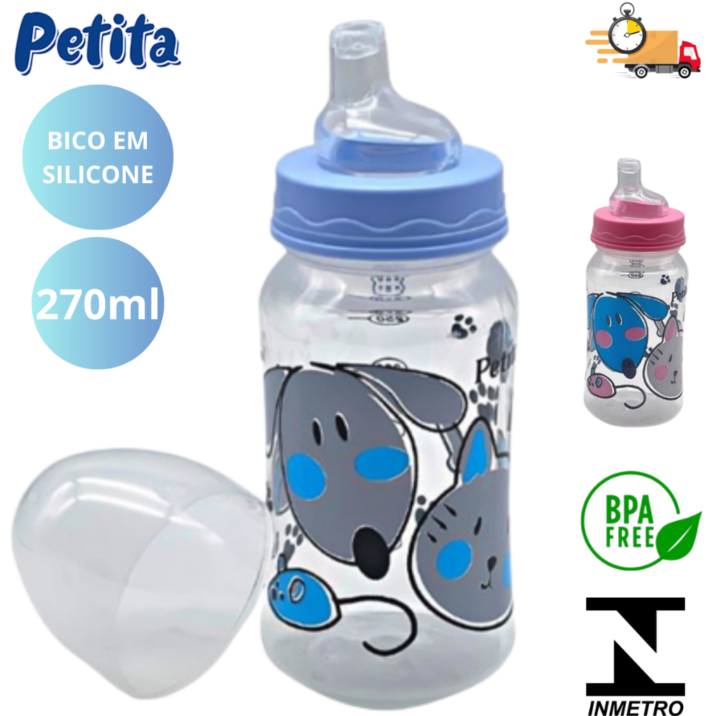 Copo Treinamento Premium 270ml Bico Silicone Petita – Antivazamento infantil em Oferta na Shopee