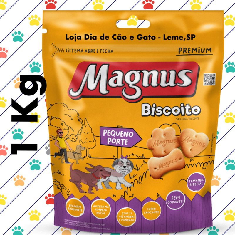 Biscoito 1 Kg - Magnus Pequeno Porte - Pet Cachorro petiscos