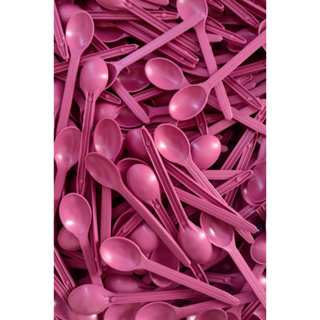 100 Colher de Sobremesa Reforçada Açaí Sorvete Bolo Colherzinha Plastico Rosa em Oferta na Shopee
