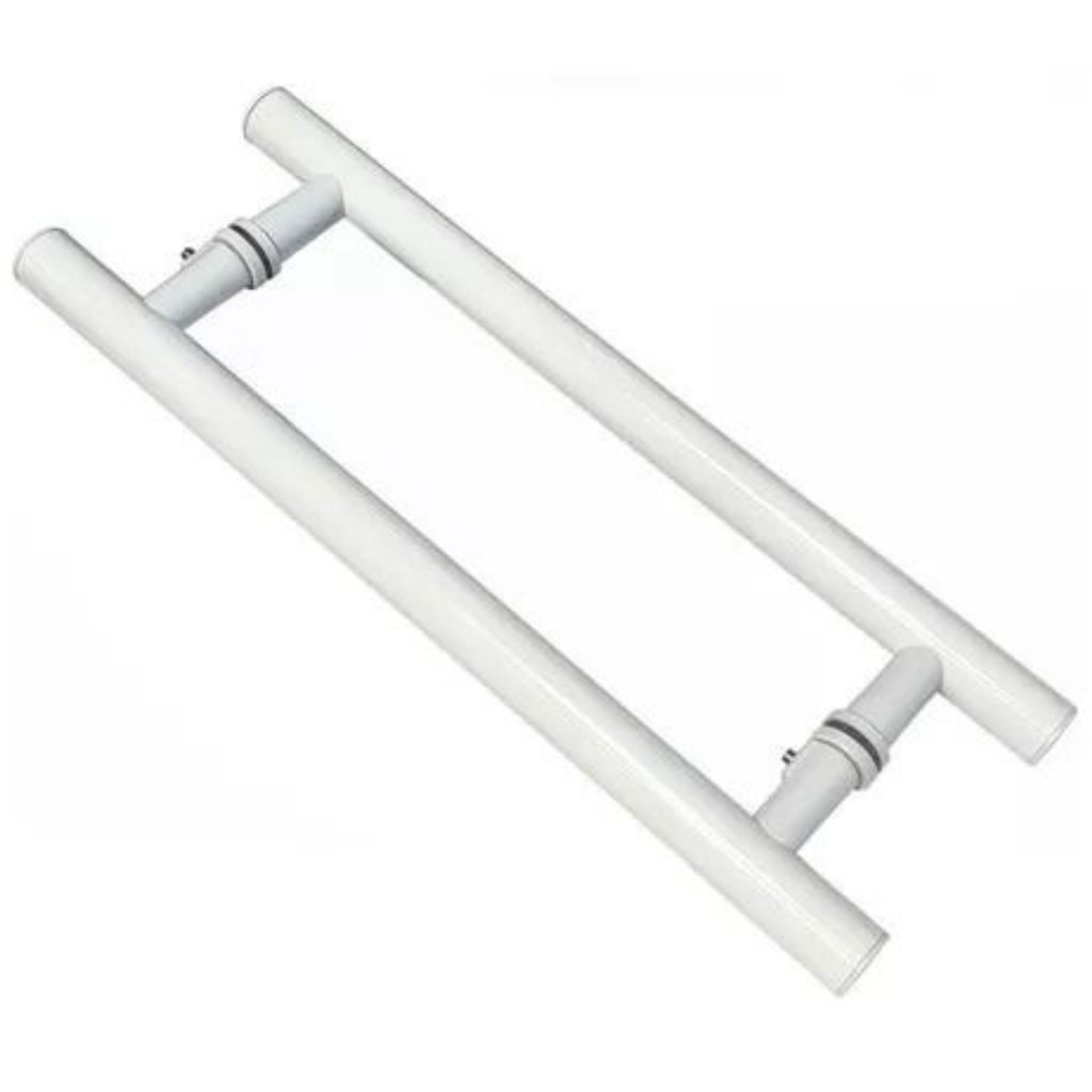 Puxador Tubular Redondo Para Porta Janelas de Madeira Vidro Alumínio Pivotante Cor Branco 40X30cm