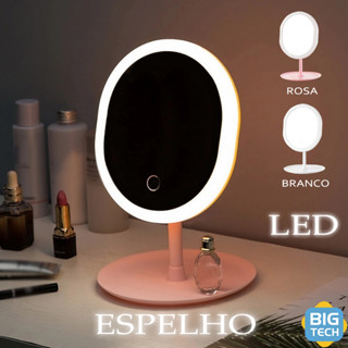 Espelho Para Maquiagem Mesa Inteligente Com Luz De Claro Led Portátil Dobrável Ajustável O...