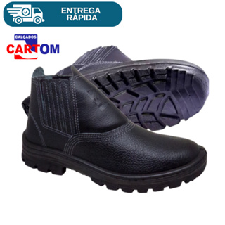 Botina Bota De Segurança Elástico Preta Sem Bico Mono 010 Cartom Para Trabalho Epi em Oferta na Shopee