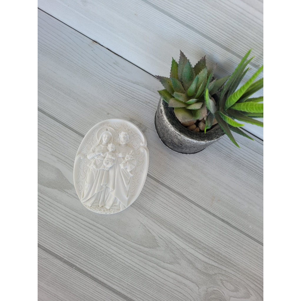 Aplique Sagrada Família Religioso Decoração Artesanato em Oferta na Shopee