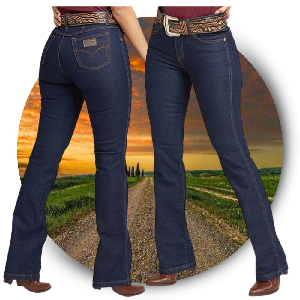 Calça Jeans Original Country Feminina Pura Raça Amaciado Country em Oferta na Shopee