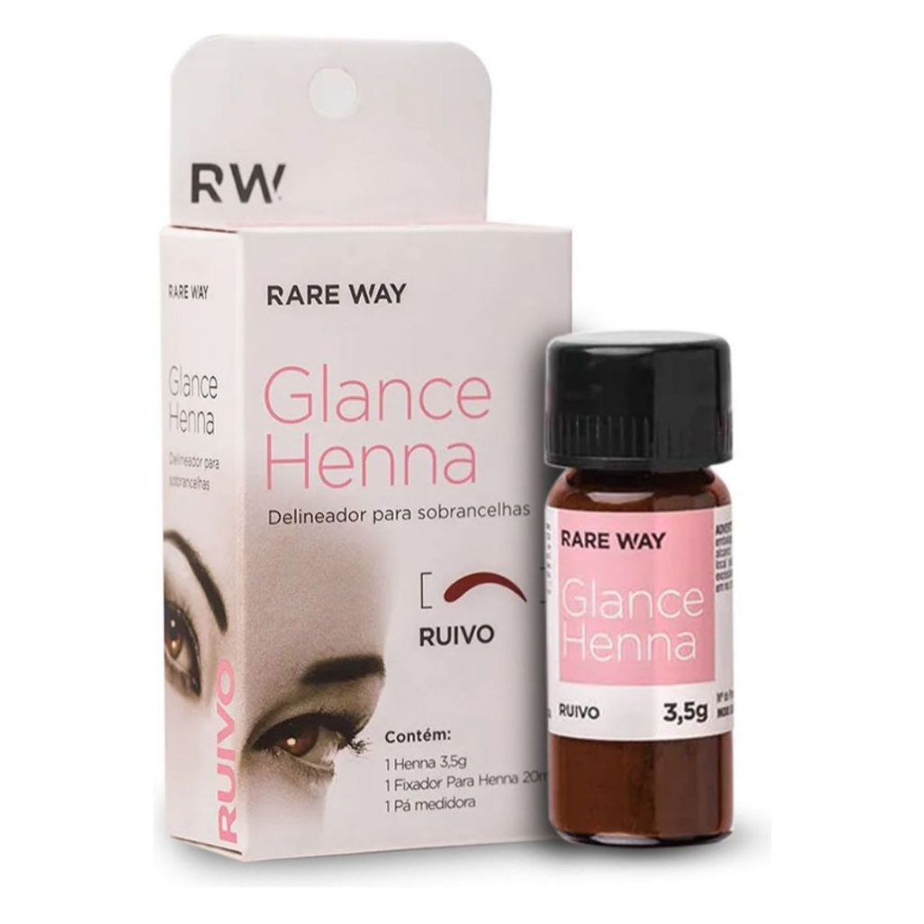 Henna Para Sobrancelhas Glance (Ruivo) - Rare Way