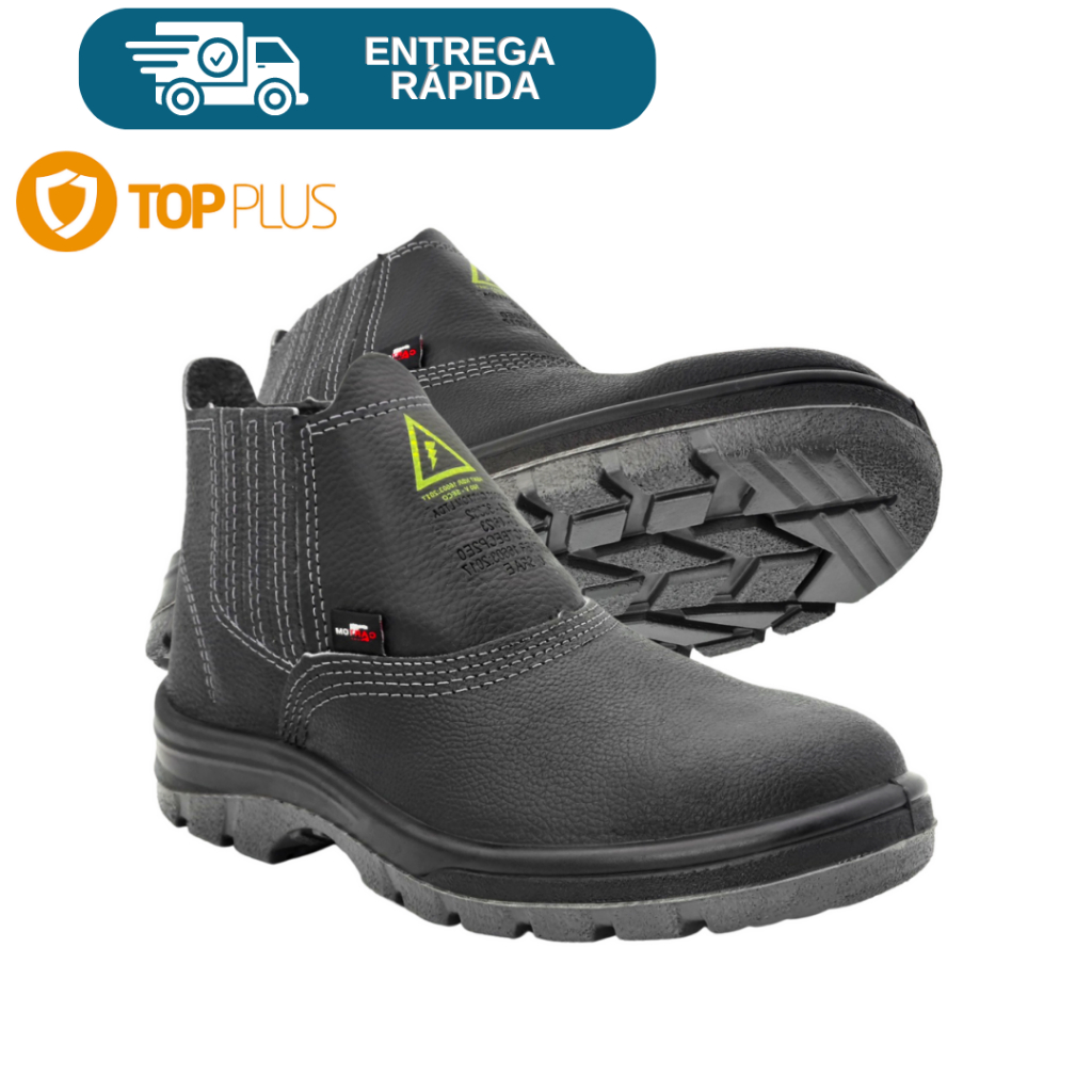 Botina Bota De Segurança Cartom Epi Elástico Bico De PVC Bidensidade Top Plus Para Trabalho em Oferta na Shopee