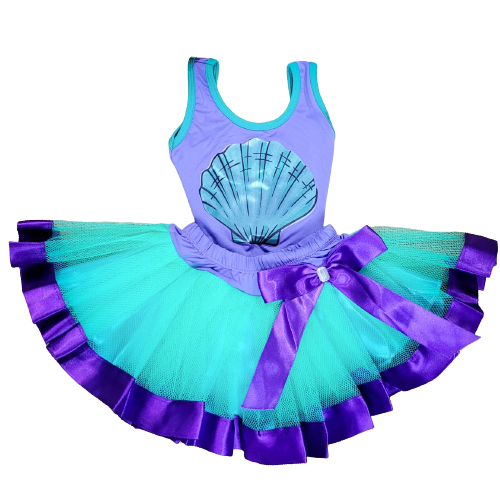 Conjunto Body Infantil Similar Fantasia Sereia com Saia de Tule