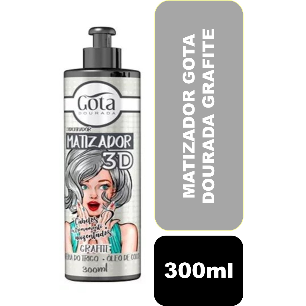 Gota Dourada Condicionador Matizador 3D Grafite 300ML em Oferta na Shopee