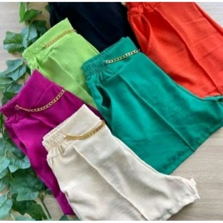 Short Feminino Corrente De Crepe Duna De Mulher Estilosa