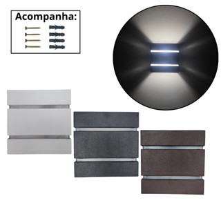 Arandela de Parede 2 Focos 2 Frisos Interna e Externa Luminária de parede Lamparina Moderna Muro Escada Corredor Escritório Bivolt Luminaria