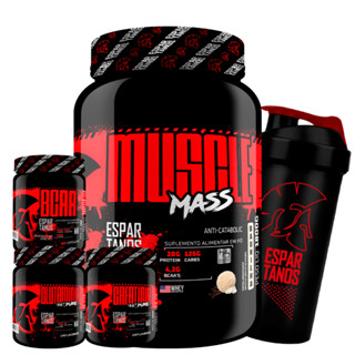 Kit Mass Hipercalórico + Bcaa + Creatina + Glutamina + Shaker