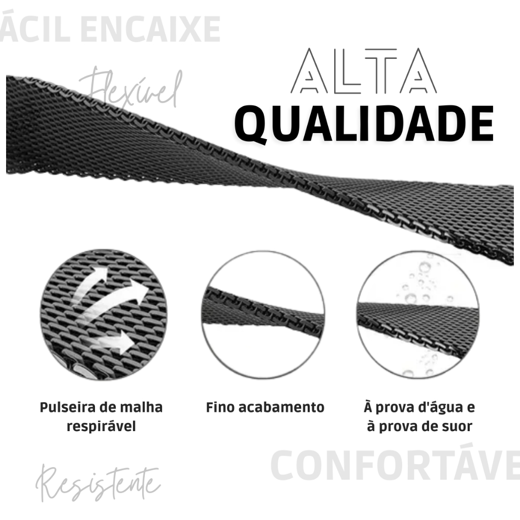 Pulseira De Aço Metal Magnética Milanese Para Relógio Xiaomi Mi Band 3, 4, 5, 6 - Pronta Entrega — imagem 2 de 2