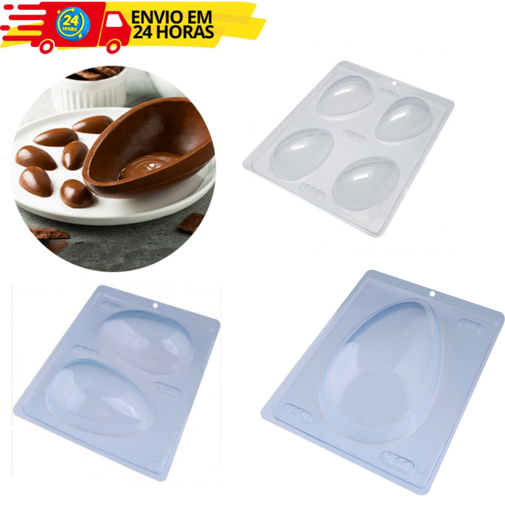 Forma Para Ovo De Páscoa De Chocolate Liso Simples Acetato BWB Confeitaria Páscoa em Oferta na Shopee