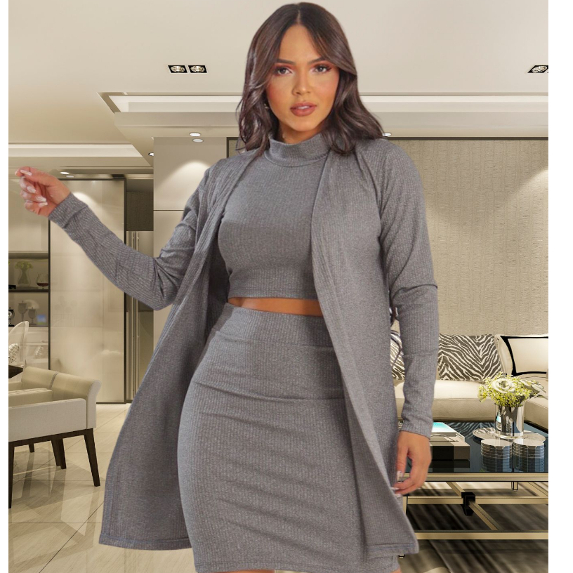 Cardigan Feminino Canelado Kimono longo Manga longa Casaquinho blusa Outono Inverno Elegante