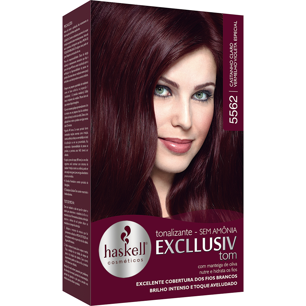 Tonalizante 5562 - Castanho Claro Vermelho Violeta Especial Haskell em Oferta na Shopee